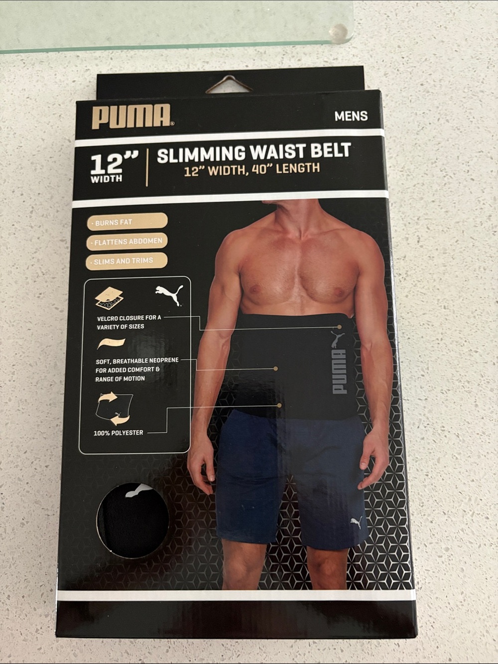 Puma Men's Black Slimming Waist Belt